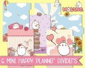 Mini happy planner dividers, printable kawaii mini discbound organizers, mini happy planner cover