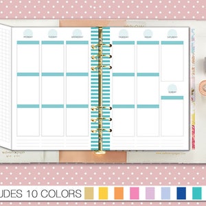 A5 Planner Printable Undated Weekly Planner on 4 Pages With Pullout ...