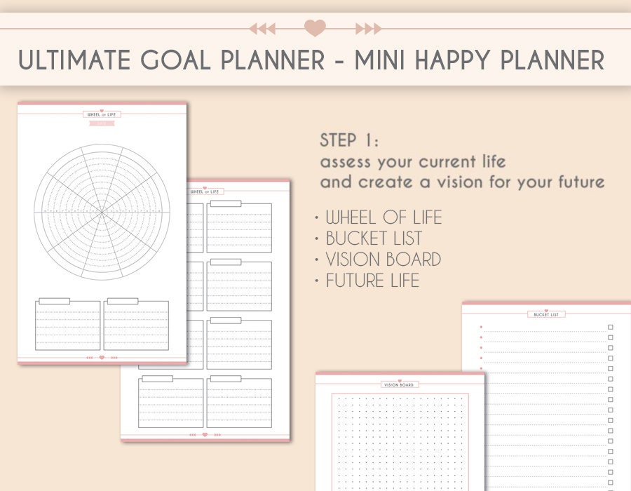 Goal Planner Mini Happy Planner Productivity Planner Success Planner ...