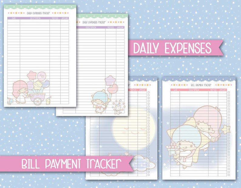 Printable a5 kakebo Budget planner kawaii inserts filofax a5 | Etsy
