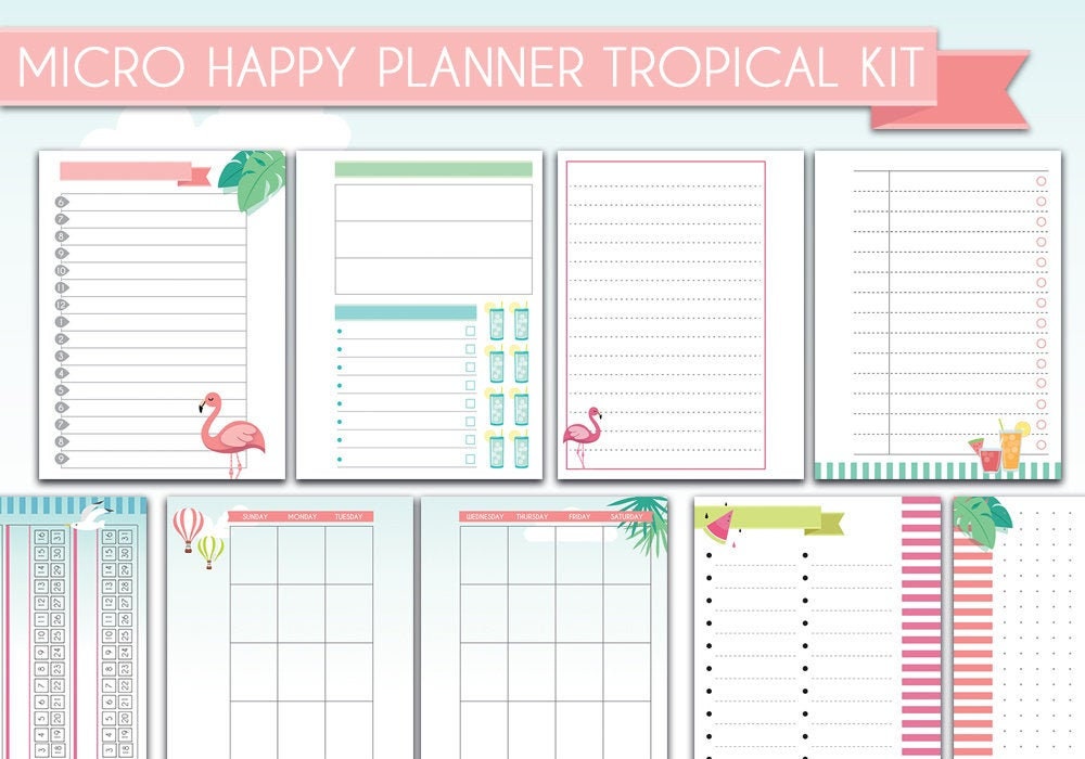 Micro Happy Planner Printable Inserts Micro Notes Bundle Happy Notes ...