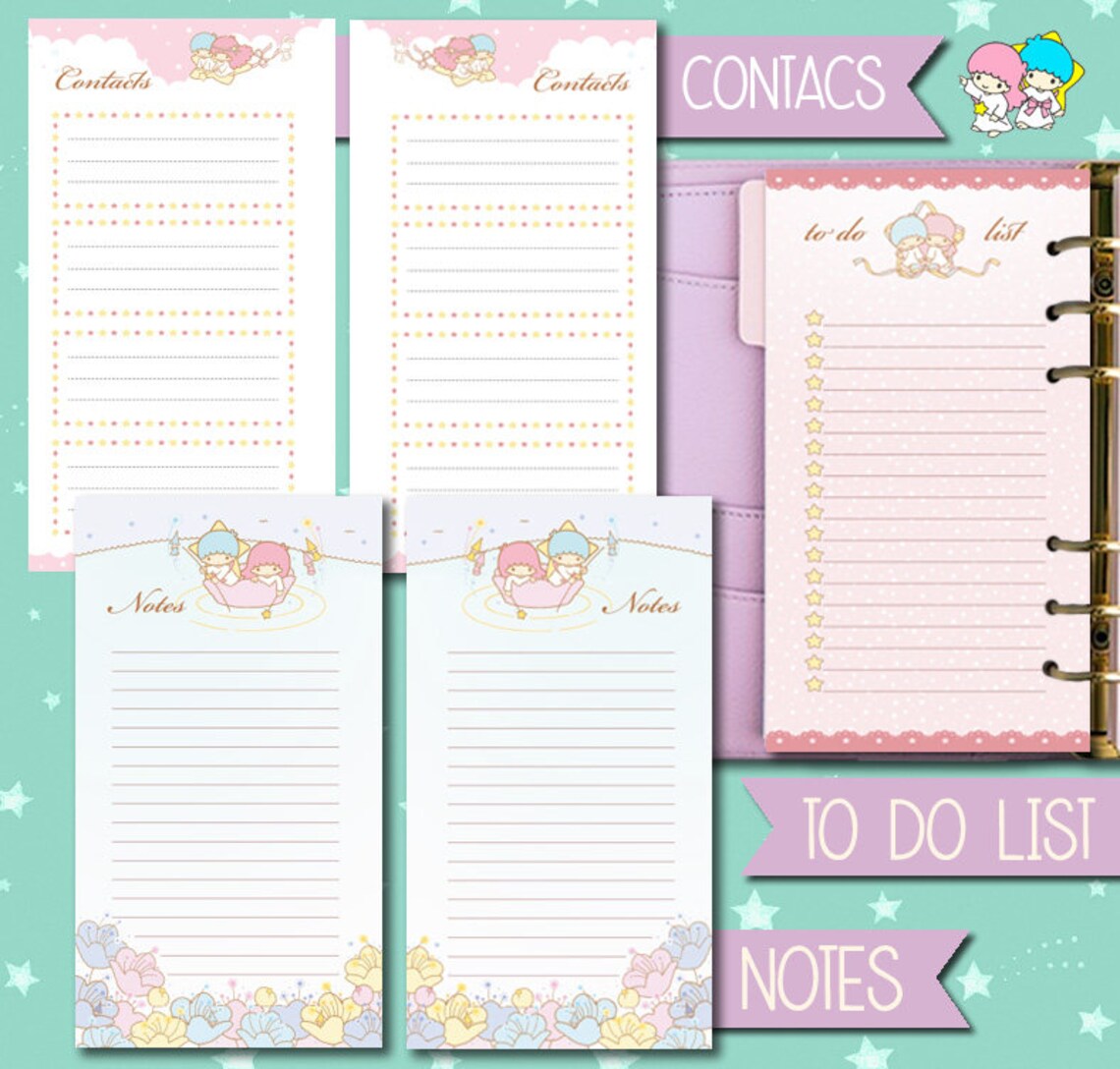 Printable Personal Planner Kit Cute Kawaii Weekly Planner Etsy