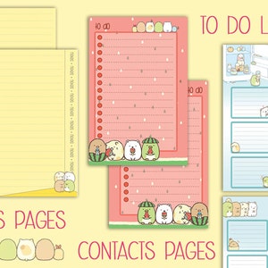 Sumikko gurashi printable pocket size inserts monthly spread weekly planner to do list notes wo2p filofax kikki k small image 3