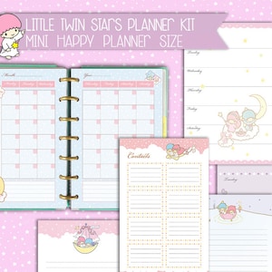 Printable Mini Happy Planner Kit süßer Kawaii Wochenplaner Monatsplaner To Do Liste Notizen undatiert Mambi Refills Planer Bundle