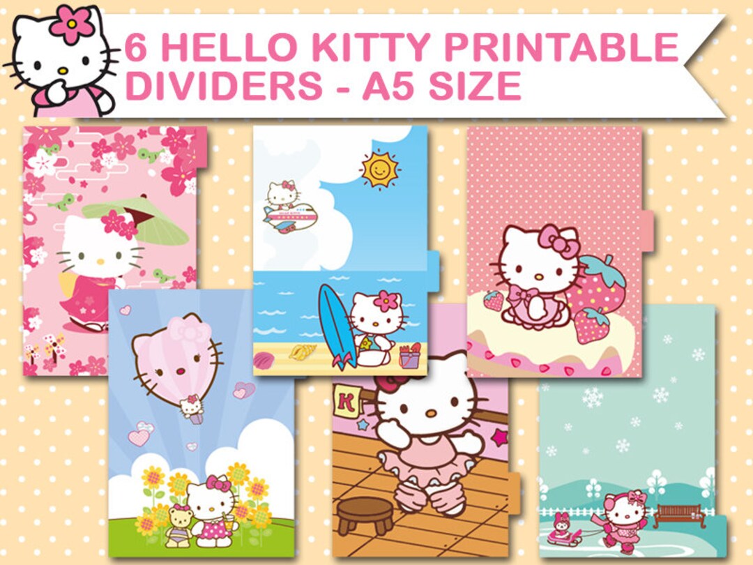 Kawaii Printable Dividers for A5 Planner Size Filofax A5 Kikki K Large ...