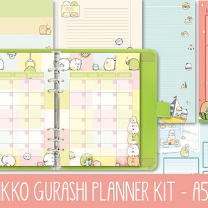 printable a5  planner kit SUMIKKO GURASHI weekly planner monthly planner to do list notes undated