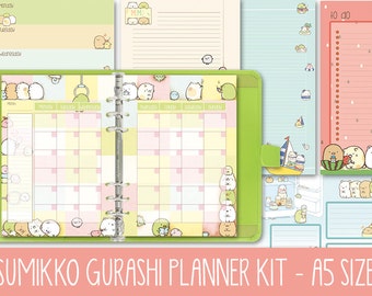 printable a5  planner kit SUMIKKO GURASHI weekly planner monthly planner to do list notes undated