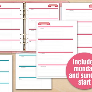 Erin Condren Style Weekly Planner Printable, A5 Size, Daily Schedule ...