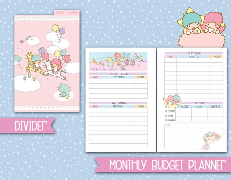 Printable Kakebo Filofax Pocket Size Budget Planner Kawaii Etsy