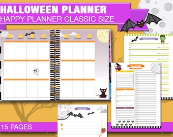 happy planner halloween planner printable october holiday Halloween mambi printable party organizer INSTANT DOWNLOAD