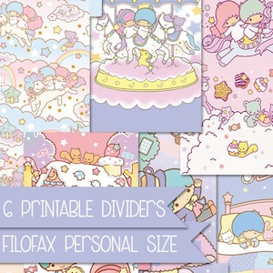 Cute kawaii planner dividers personal size 6 tabbed organizers for filofax personal  kikki k medium