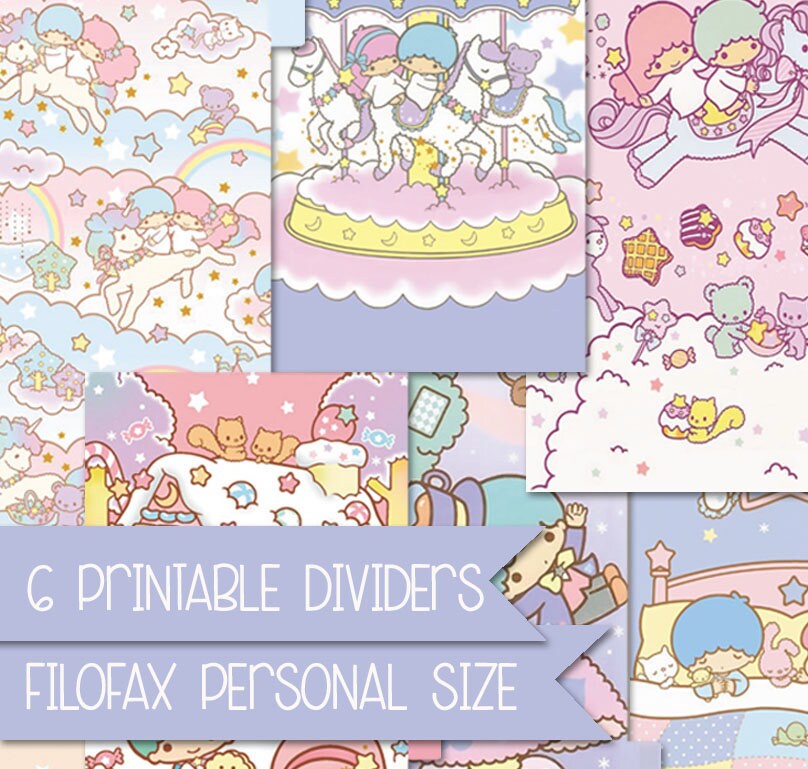 Cute kawaii planner dividers personal size 6 tabbed organizers - Etsy ...