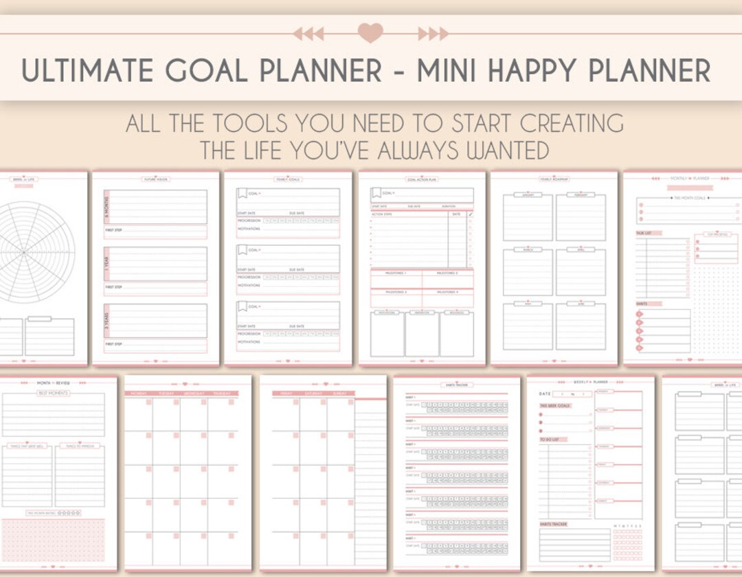 Goal Planner Mini Happy Planner Productivity Planner Success Planner ...