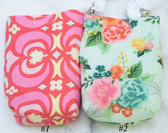 Small Floral Case w/ Optional Straps for Medtronic Insulin Pump, Small Padded Makeup Pouch, Diabetes Gift