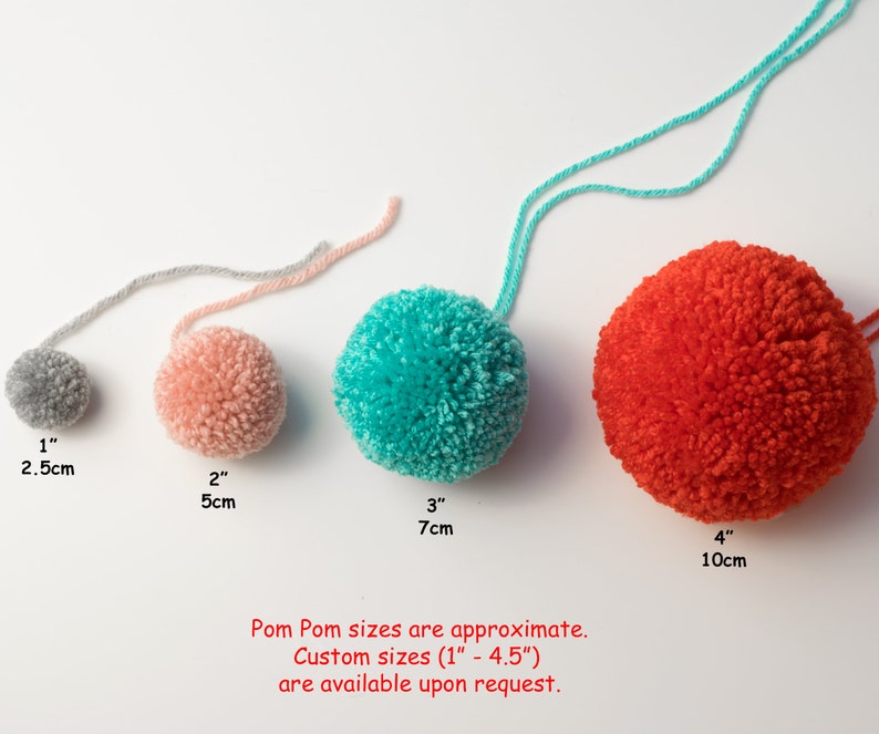 6 Large Yarn Pom Poms 3 Inch Made to Order Yarn Balls for Etsy