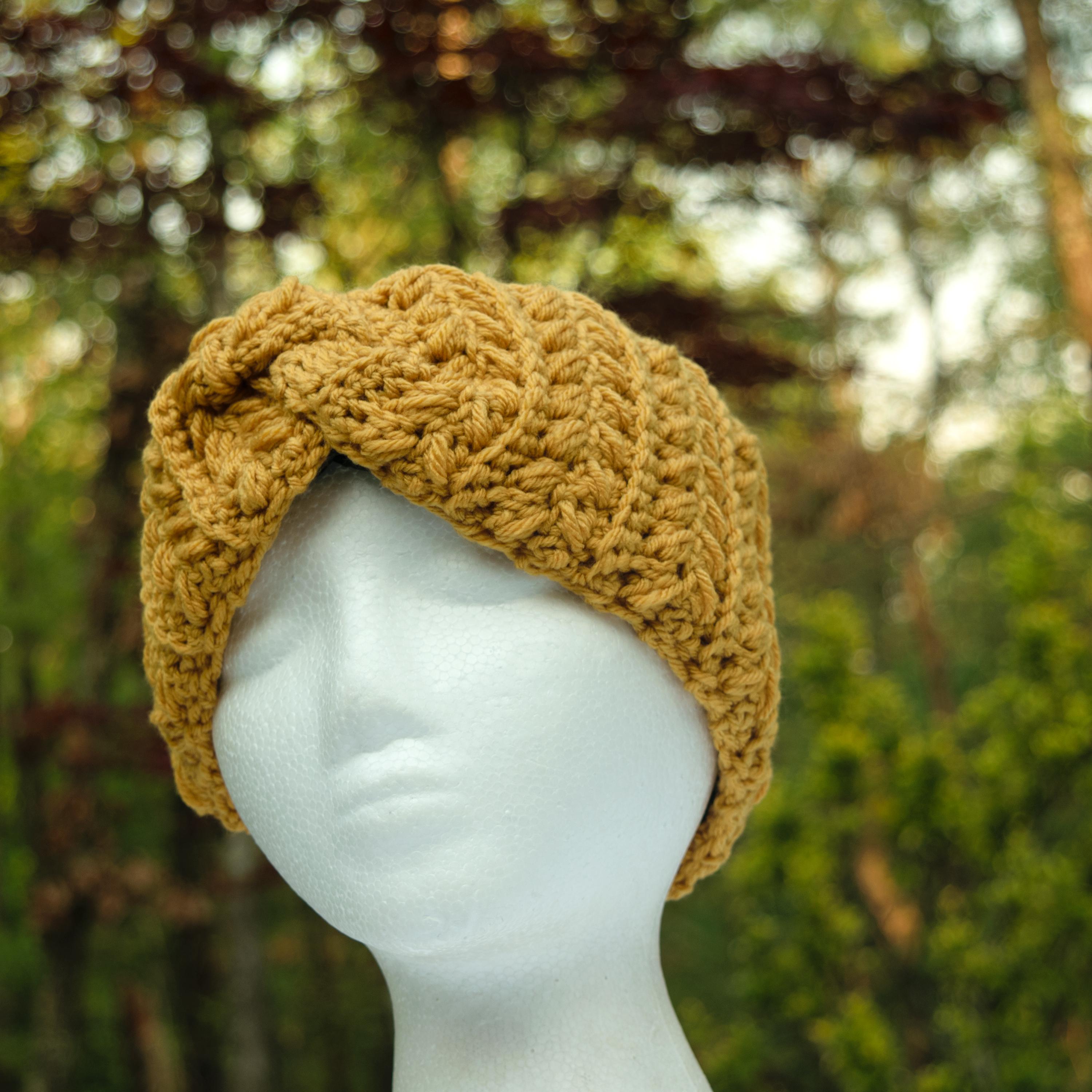 Handmade Crochet Turban Beanie Twisted Front Ribbed Knit Hat Teal Blue Green NEW River Stone Beanie Crochet Pattern | Rich Textures Crochet main image 2