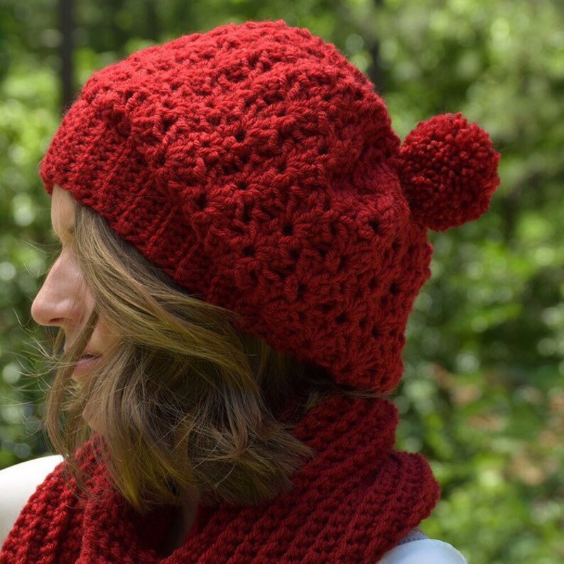 Satin Lined Winter Hat Natural Hair Crocheted Slouchy With Etsy