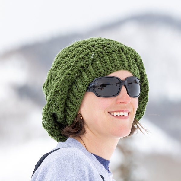 Satin Lined Crochet Beret: Frizz-Free Winter Hat, Made to Order in 25 Color Choices