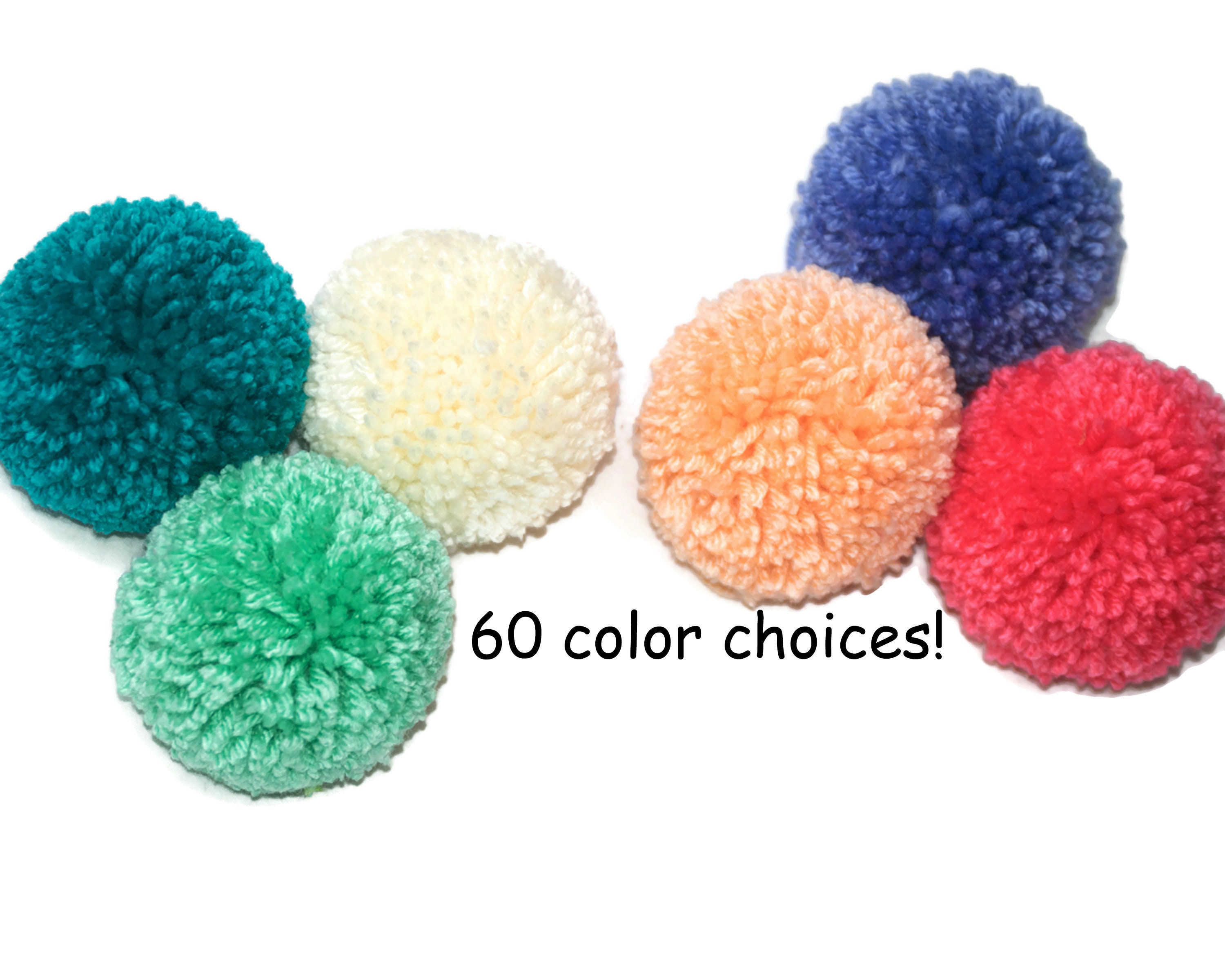 6 Large Yarn Pom Poms 3 Inch Custom Yarn Balls for Hats or Party