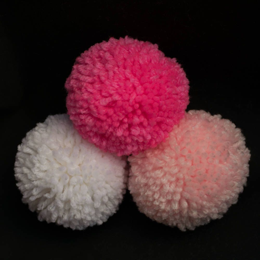 Four Extra Large Pom Poms 4 Custom Made Yarn Balls in 55 Colors for DIY  Crafts 