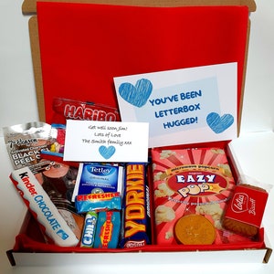 Man Box - Mini cesta de regalo Hug In A Box - Regalo para amigo/papá/hijo Pensando en ti Regalo tipo buzón - Caja de obsequios para hombres