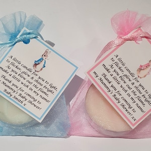 10 bomboniere personalizzate per baby shower Peter Rabbit - ricordo / lumini