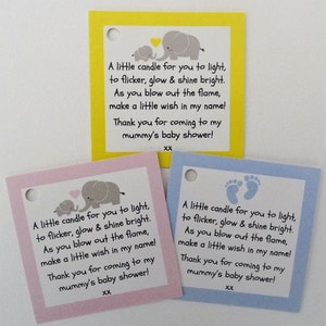 Baby Kerze Gastgeschenk Etiketten / Tags - Dankeschön Geschenke Junge Mädchen