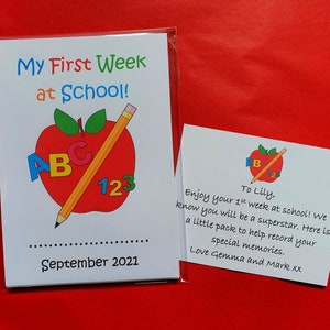 First week at school Scrapbook Pack Memories Gift A6 or A5 First Day School Starter