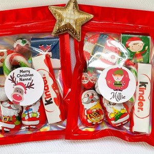 Personalisierte Weihnachtsschokolade Tasche | Heiligabend Boxfüller | Strumpffüller | Weihnachtsgebäck | Nikolaus Bonbons | Pick n Mix