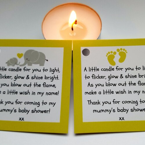 Candle Baby Shower Tags Boy or Girl Baby Shower Favor Tag Etsy