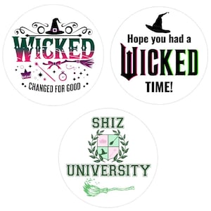 WICKED INSPIRED 40 mm matt AUFKLEBER - Party, Danke für Dein Kommen, Shiz, für Gutes verändert, süße Zapfenetiketten, Geschenktütenaufkleber, Geburtstag