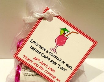 10 X HEN PARTY FAVOURS * Hen Night - Personalised * Mini love hearts, party bags