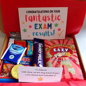 Regalo di congratulazioni per l'esame - Mini cesto regalo con cassetta delle lettere - Ben fatto, ce l'hai fatta! Ottimo per laurea/nuovo lavoro/esami/test di guida
