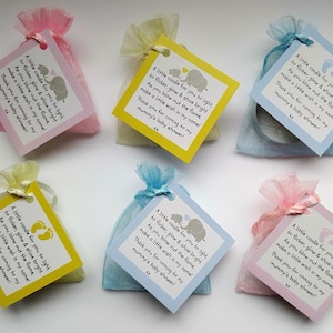 10 X BABY SHOWER Vanilla Tealight favours Blue. Pink or Yellow. Guest thank you gifts. image 7