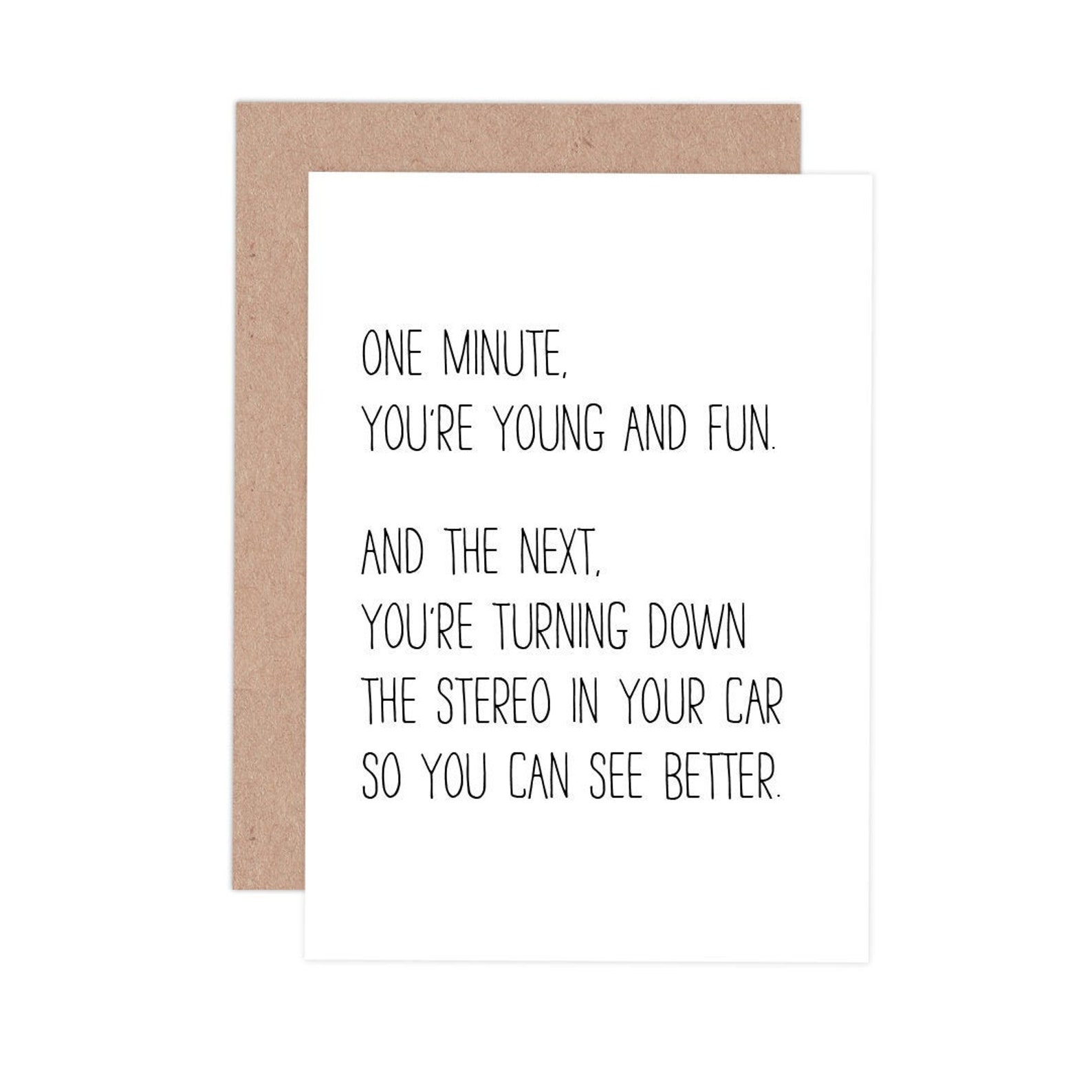 Turn Down Stereo Card // Birthday Card // Getting Old Card - Etsy