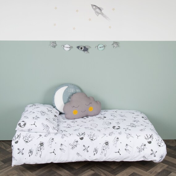 Junior Duvet Cover Set Spaced Themed Astronaut Quilt Set For Etsy