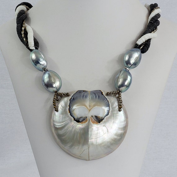 Large Nautilus Shell Necklace Unique Statement Piece Shell Etsy