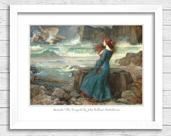 MIRANDA JW Waterhouse 10x7 print Pre-Raphaelite Art THE TEMPEST