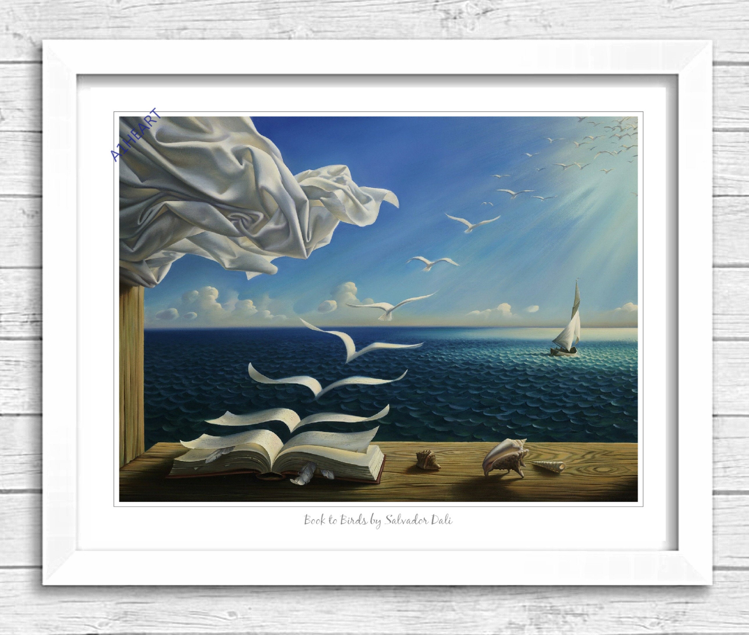 Book to Birds by Salvador Dali Print Poster. Art Artist. Looking