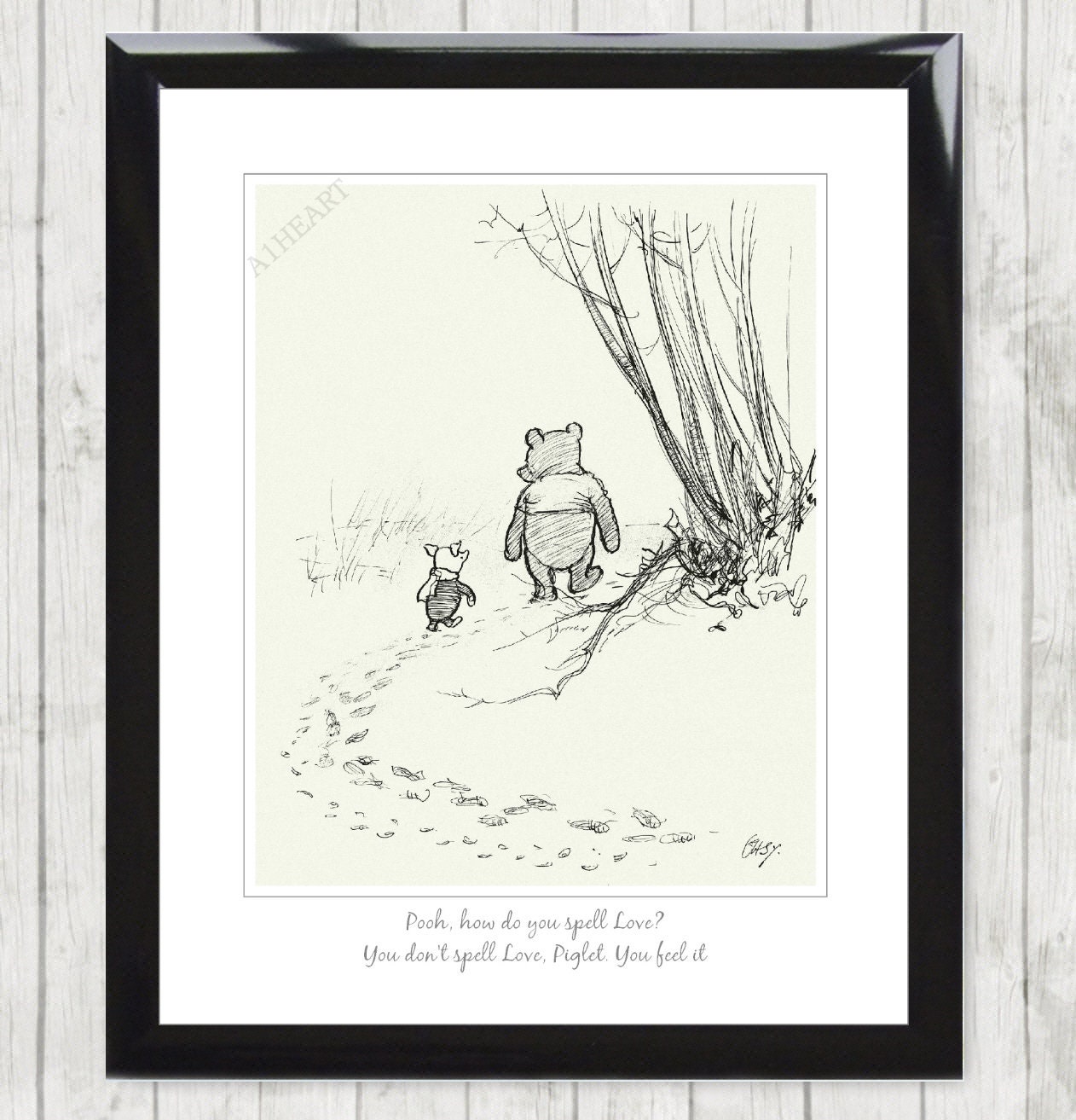 Winnie the Pooh and Piglet Print Poster for Kids Children