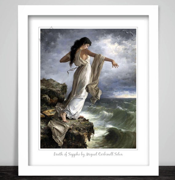 Death of Sappho by Miguel Carbonell Selva Poster Art Print Erotic  