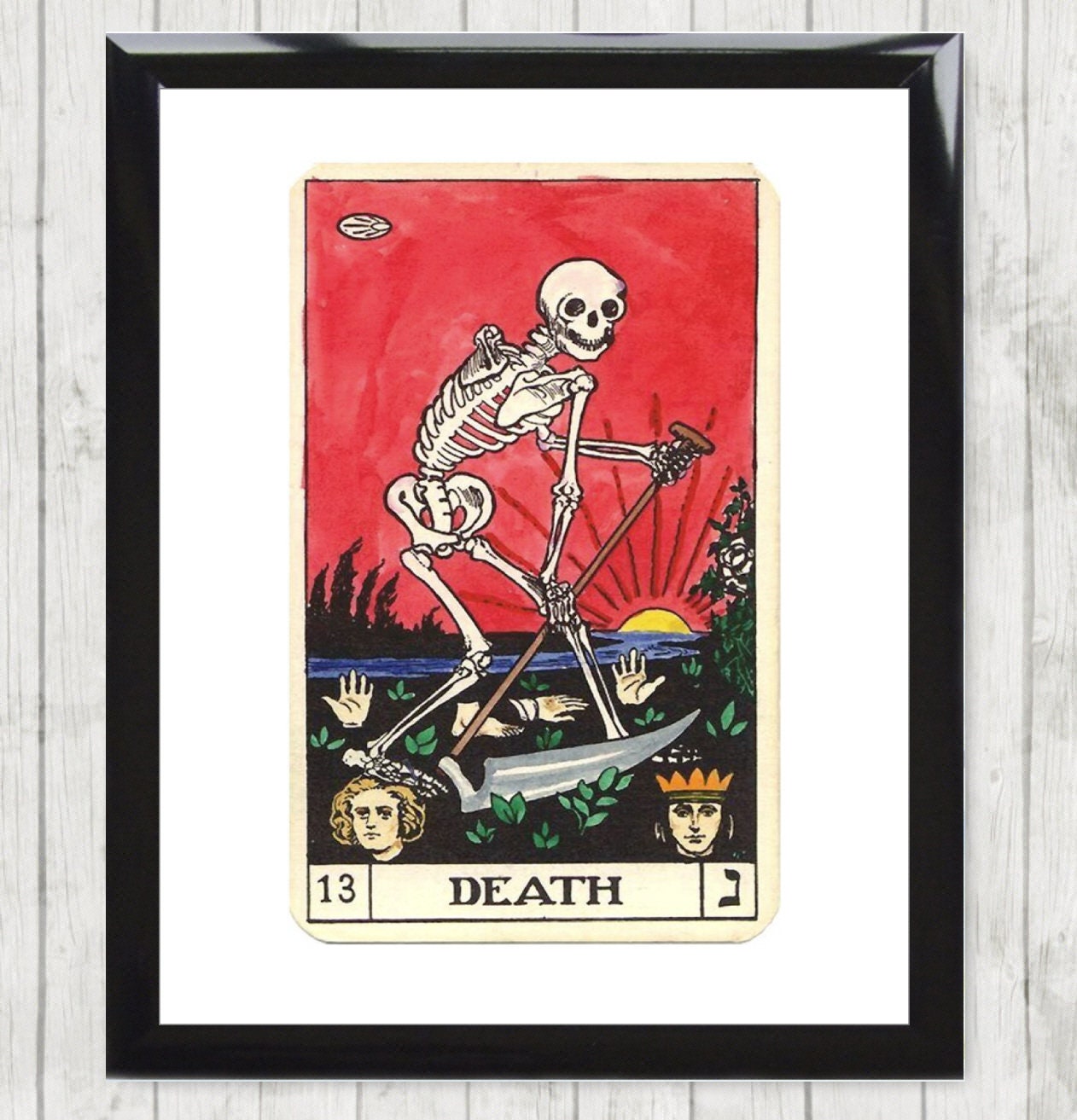 Tarot Card With Death Skeleton No13 Grim Reaper. Framed - Etsy Finland