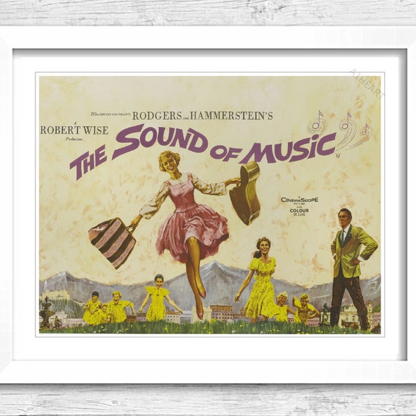 The Sound of Music Movie Poster Print. Julie Andrews, Christopher Plummer Film Video for Xmas Birthday. 021