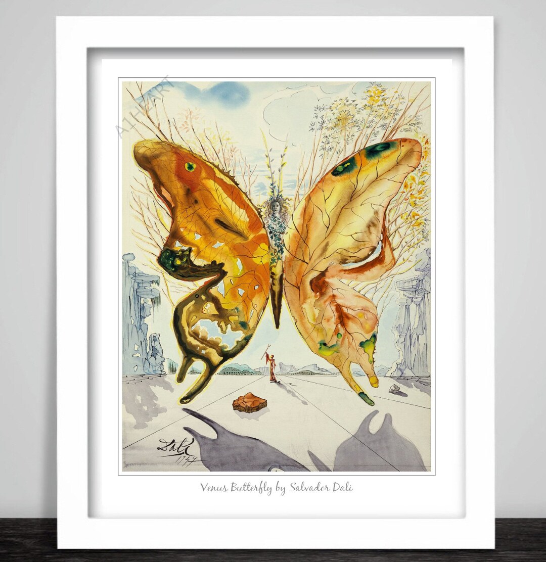 Venus Butterfly by Salvador Dali. Optical Illusion Art Poster. Spanish