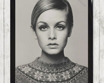 Twiggy, Film Star and Model Poster Art Print. Dame Lesley Lawson