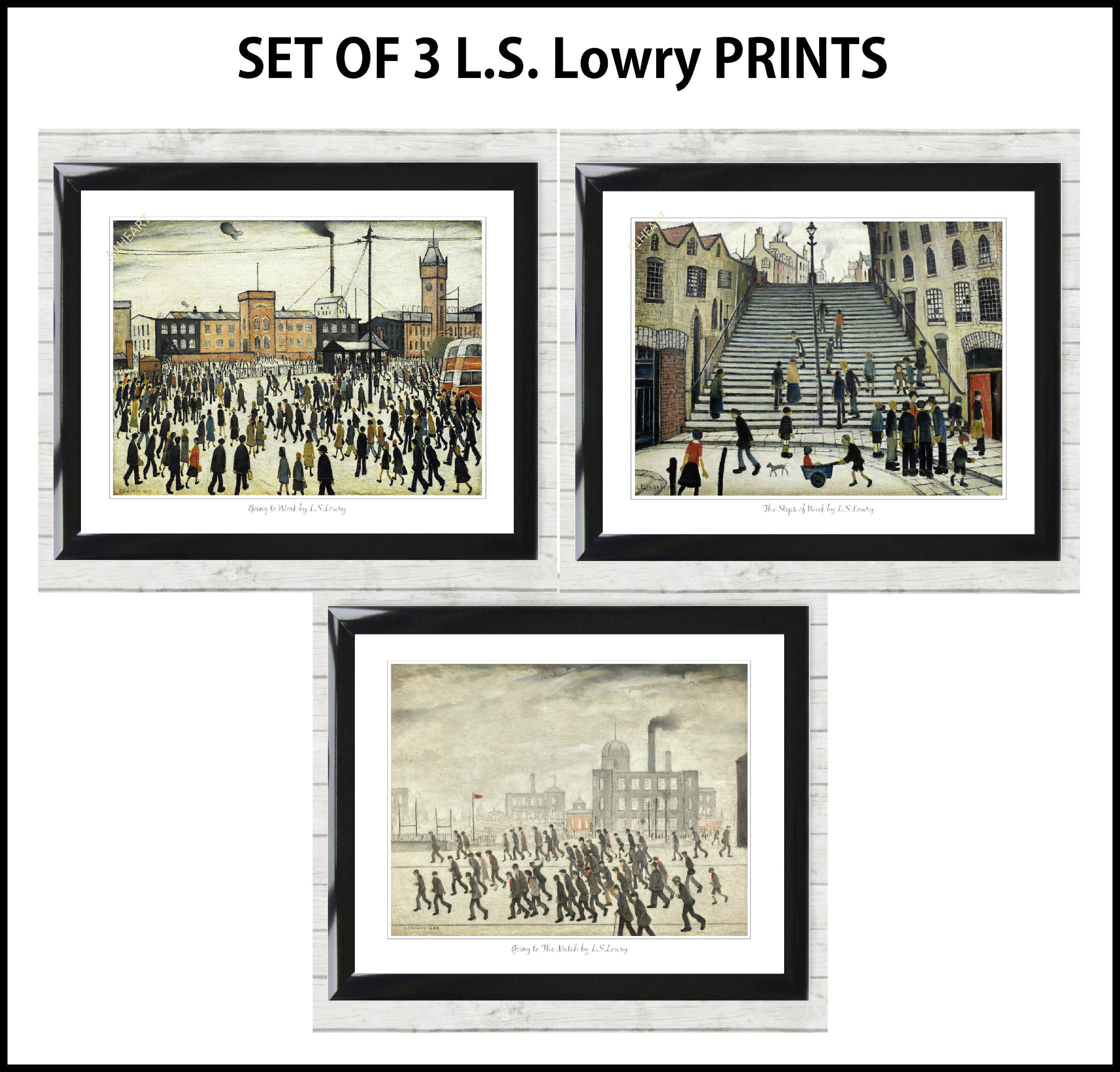 Set of 3 L.S. Lowry Poster Prints. Artist From Pendlebury Etsy UK