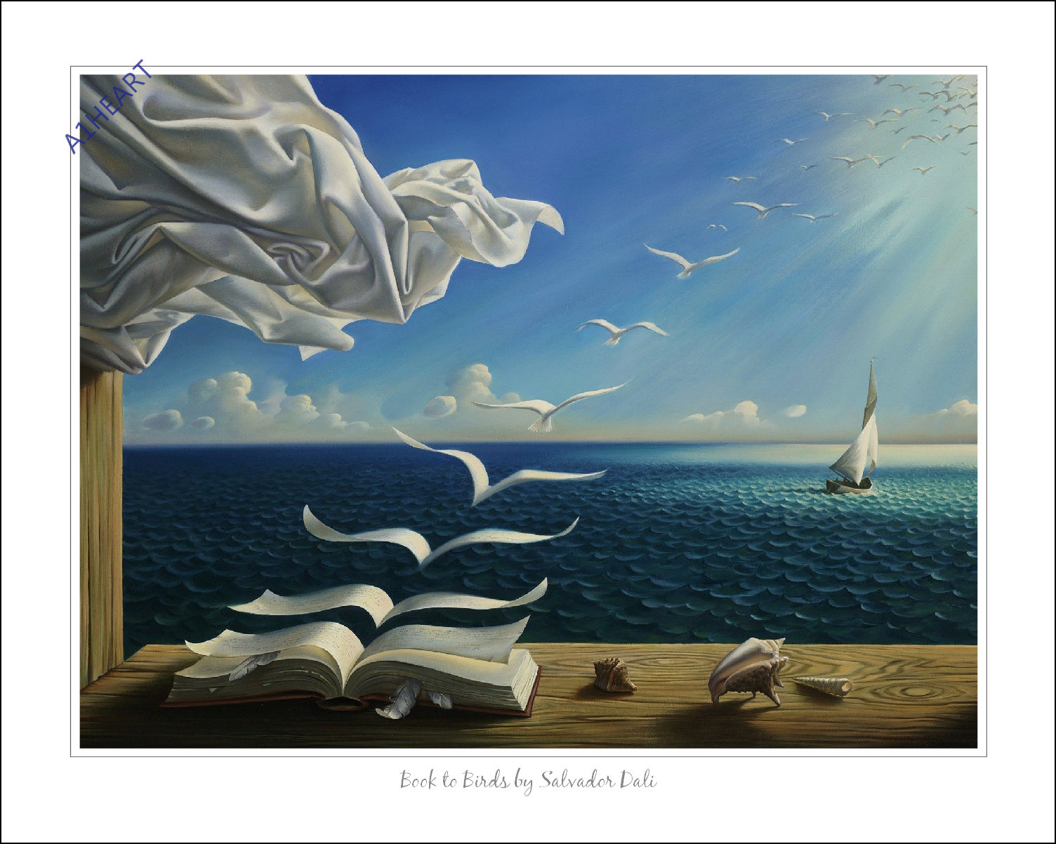 Book to Birds by Salvador Dali Print Poster. Art Artist. Looking