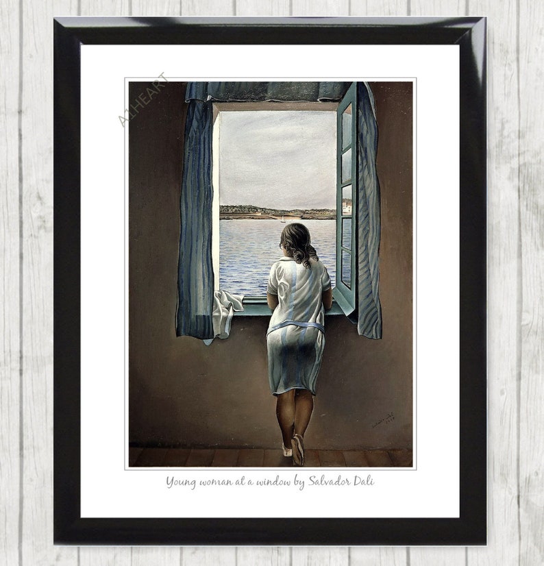 Young Woman at a Window by Salvador Dalí. Print Poster. the Artist's