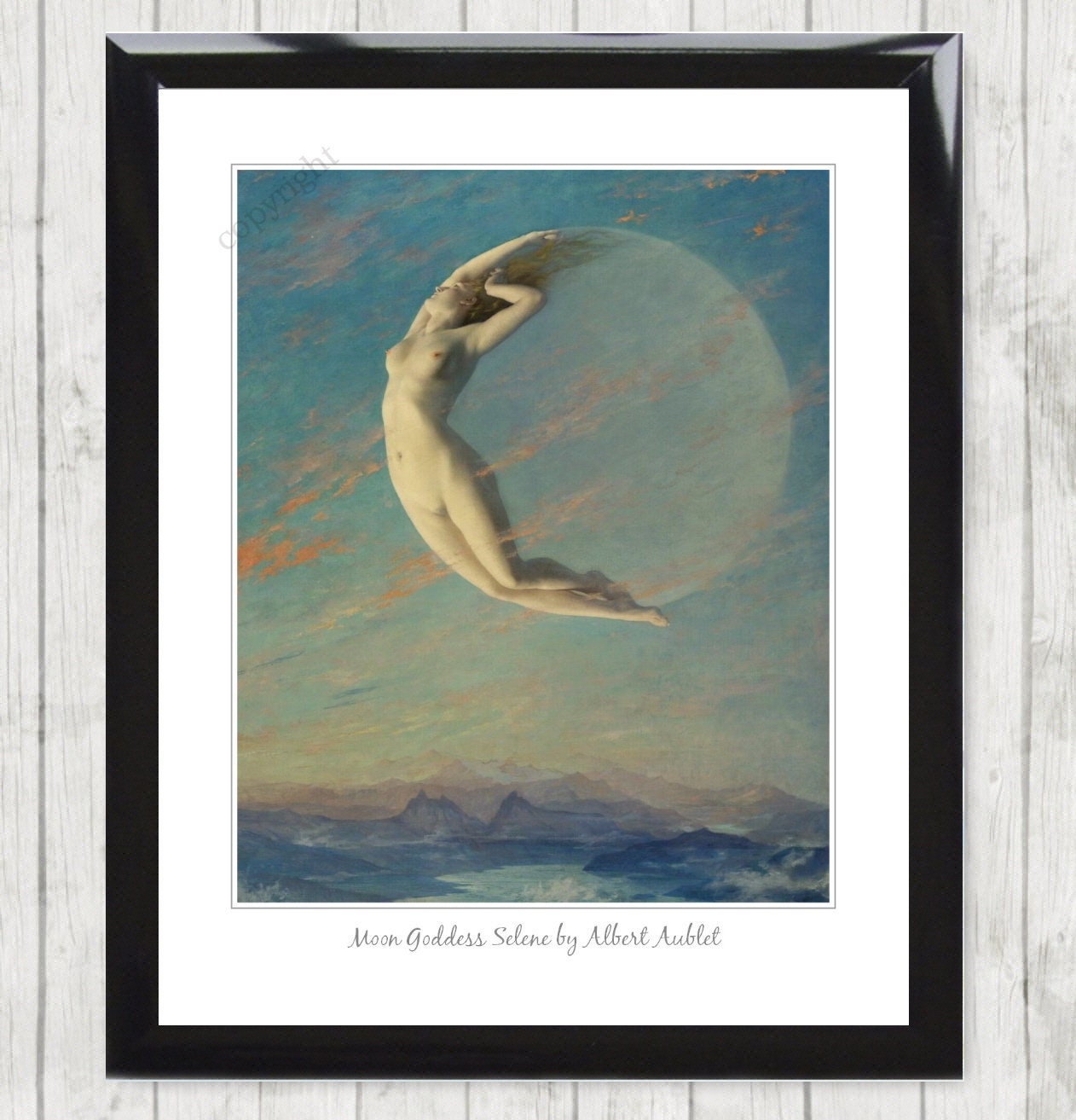 Art Print Selene by Albert Aublet. Erotic Sexy Naked Moon Greek Goddess  Poster. Nude Girl Occult Helios Eos Zeus Pan Spells . 297 - Etsy