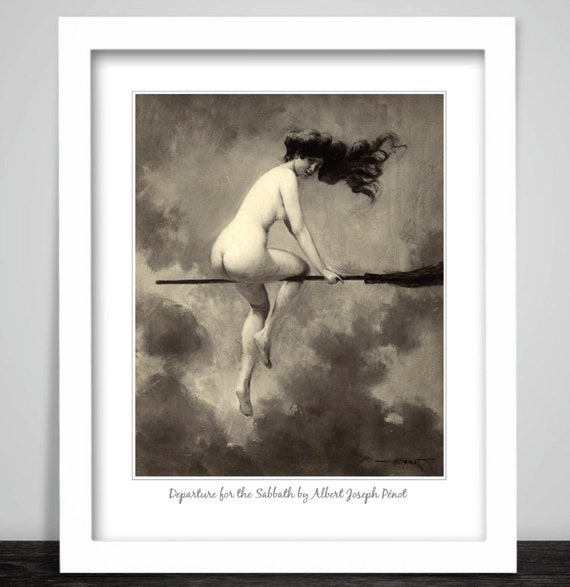 Departure for Sabbath by Albert Pénot, Sexy Occult Witchcraft Magic. 198